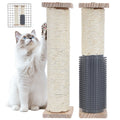 2 Pack Cat Scratching Post for Crate Cage, Wall Mounted Cat Scratcher Post with Self Groomer and Massager, Cat Cage Scratcher Pole to Scratch and Climbing (12.2x2.4in)