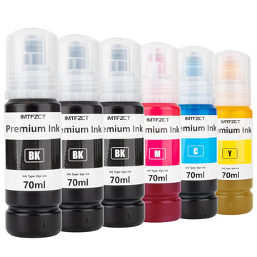 Replacement for Epson T522 522 Ink Refill Bottles for ET-2803 ET-2720 ET4800 ET-2800 ET-2760 ET-4760 ET-2750 ET-3760 ET-2850 ET-15000 ET-4700 ST-4000 ST-2000 ET-3710 Printer(3BK C M Y)
