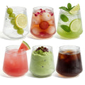 40 Pack 13.5oz Clear Plastic Stemless Wine Glasses - Unbreakable BPA-Free Recyclable Origami-Style Ribbed Disposable & Reusable for Birthday, Weddings, Parties