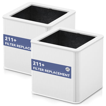 ?2 Pack?211+ Auto Replacement Filter Compatible with Blue Pure 211+ Air Purifier,2-in-1 H13 True Filter with Activated Carbon Filter