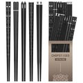 HIWARE 10 Pairs Fiberglass Chopsticks - Reusable Chopsticks Japanese Style Dishwasher Safe, 9 1/2 Inches