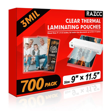 RAZCC Laminating Sheets, 700 Pack Clear Thermal Laminating Plastic Paper Laminator Sheets, 9 x 11.5-Inch, 3mil, Ideal Office or School Supplies