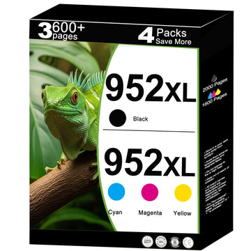 952 XL Ink Cartridge Combo Pack Compatible for HP 952XL for OfficeJet 8702 Pro 8710, 7740, 8720, 8725, 8210, 8715, 8740, 7720, 8730, 8216, 8700, 8200, 8716 Printer with V14.5.1 Chips 4-Pack?C/M/Y/K