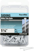 6 oz Stainless Steel White Trim Nails (1-1/4") | Exterior Finish Nails for Siding & Trim Installation | 304 Stainless Steel Fasteners for Treated Lumber, Exterior Trim & Construction
