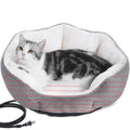 Heated Cat Bed Indoor for Cats & Small Dogs - Winter Warm Plush Round Pets Heating Bed, Ultra-Soft Velvet & Cotton Thermal Heated Dogs Bed for Cold Weather, Overheat Protection for Pets (20x20 Inch)