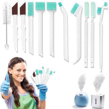11 Pcs Humidifier Cleaner Brush Set, Crevice Cleaning Brush Small Detail Cleaning Brushes for Humidifiers, Keyboards, Tiles, Bottles & Tight Spaces | Portable Home/Travel Clean Tools