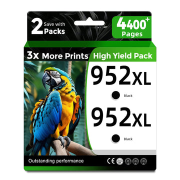 952XL Black Ink Cartridges Compatible for HP 952 HP952 XL HP952XL Bk for Officejet Pro 8710 7740 8720 8702 8210 7720 8715 8730 8740 8216 8725 8700 8200 7730 8743 8714 8745 Printer(chip Version: C75)