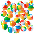 SCIONE 28 Pack Mini Beach Balls Bulk, 5-Inch Inflatable Rainbow Beach Balls for Kids, Ideal for Pool Toys, Beach Theme Party Decorations and Outdoor Games, Hawaiian Tropical Theme Decorations Supplies