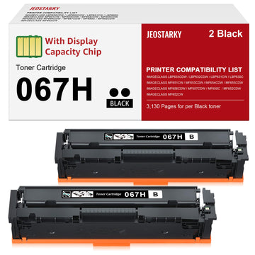 067H 067 Black Toner Cartridge Set Compatible for Canon 067H 067 Toner High Capacity Works for Color ImageClass MF656Cdw LBP632Cdw MF654Cdw MF653Cdw LBP633Cdw MF650C LBP630C Printer (2 Pack)