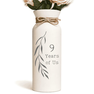9th Anniversary Willow Gifts Vase for Her Pottery 9 Years Ninth for Wife Him Husband Marriage Couple Keepsake