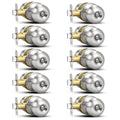 Plustool 10 Pack Brushed Nickel Door Knobs,Privacy Door Knob with Lock, Interior Doorknobs Silver, Keyless Door Locks Set for Bedrooms Bathrooms, Reversible for Left/Right Door Handle
