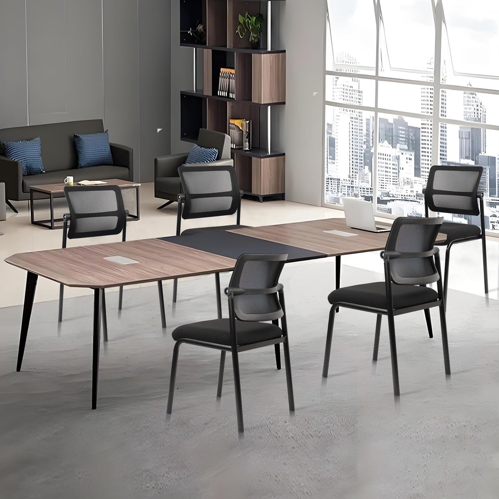 Clatina Stacking Armless Office Waiting Room Chair with Adjustable Backrest, Stackable Mesh Guest Reception Desk Chairs with Ergonomic Lumbar