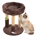 21” Tall Cat Scratching Post with Plush Cat Bed | Stable Cat Tree for Indoor Cats, Interactive Toy & Grooming Brush Included