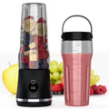 Portable Blender for Smoothies & Shakes, 17oz Personal Blender with 6 Stainless Steel Blades, USB-C Rechargeable, LED Display, Compact Travel Juicer with Extra Lid for Gym, Office & On-the-Go, Black