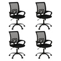 Bonzy Home Ergonomic Office Chairs Set of 4, Swivel Rolling Conference Room Chair, Mesh Computer Desk Chairs with Lumbar Support and Wheel, 4