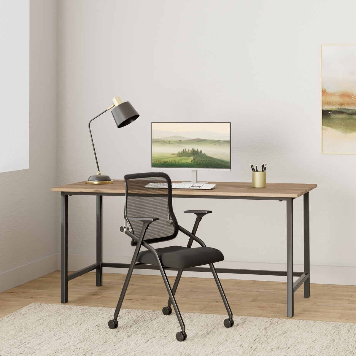 Brobriyo 20 Pack Stackable & Foldable Conference Room Chairs with Lumbar Support, Armrest - Ergonomic Mesh Bouncing Back for Office Meeting,