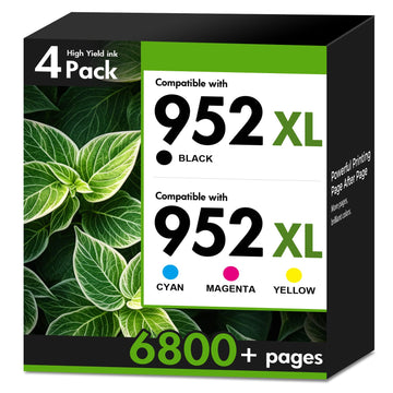 952XL 952 XL 8710 Ink Cartridges Combo Pack for HP Printers | Replacement for HP952XL/952XL Ink for HP OfficeJet Pro 8710 7740 8720 8715 8715 8725 8730 8702 8732M 8736 Printer 4 Pack