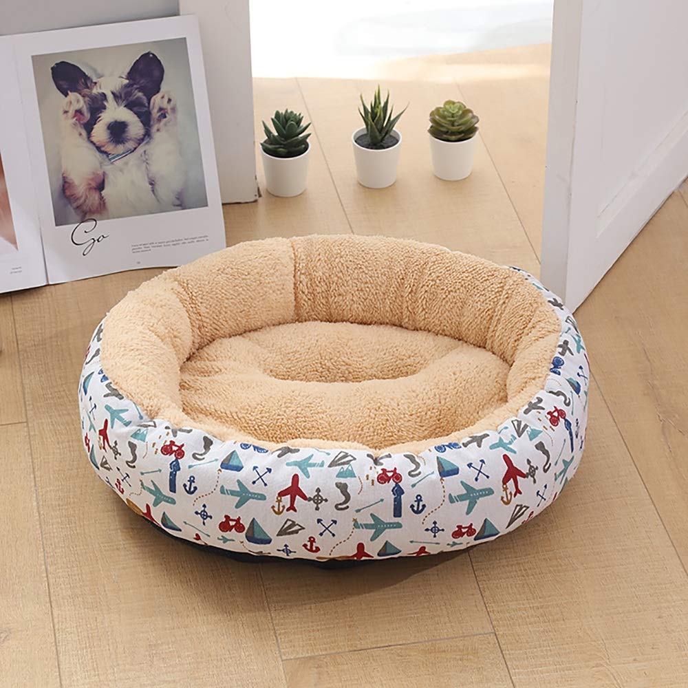 Beige/White+Aircraft Simple Fashion Kennel Cat Litter Small Medium Dog Pet Dog Pad 50 50 14cm Pet Products