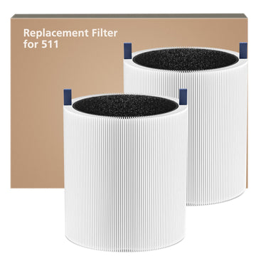2 Pack 511 Replacement Filter Compatible with Blueair Blue Pure 511 Air Purifier, 2-in-1 HEPA Filters with Particle and Activated Carbon Replacement Filter (Not Fit for 511 Auto)