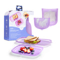 Ubbi Platemate Reusable Silicone Storage Bag, Opens Flat as Placemat, Dishwasher and Freezer-Safe, Lunch Container, Leakproof Sandwich & Snack Bag, Easy to Clean, BPA-Free, Smoothie Purple
