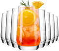 Echubao16 oz Drinking Glasses Set of 8, Highball Glasses, Tall Water Glasses, Lead-Free Crystal Glassware, Glass Cups for Mojito, Cocktail, Juice, Bar, Kitchen & Everyday Use
