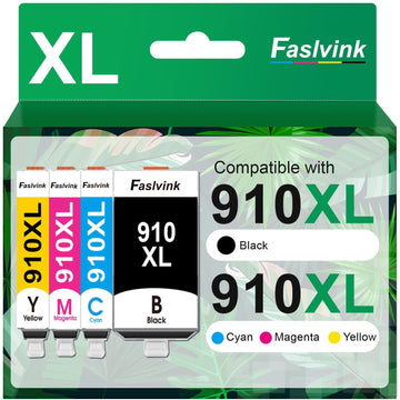 Replacement for HP 910XL Ink Cartridges Combo Pack, High Yield 4-Pack Printer Ink Compatible with HP OfficeJet Pro 8025 8035 8020 8015 8028 Series, Black Cyan Magenta Yellow