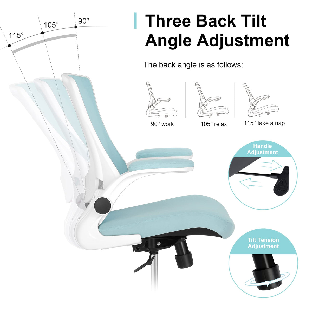Misolant Tall Office Chair, Drafting Chair for Standing Desk, High Office Chair with Adjustable Lumbar Support, Flip-up Arm and Footrest Ring,