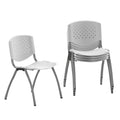 Flash Furniture Hercules -5 Pack 880 Lb. Capacity White Plastic Stack Chair | Comfortable Seating with Durable Design, Set of 5