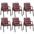 Boiskom Office Guest Reception Chair Set of 6, Conference Room Chairs Waiting Room Chairs 6 Pack, Modern Leather Office Desk Chair No Wheels.