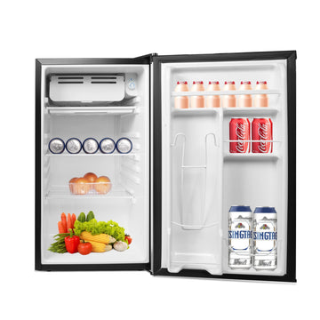 Clarfey 3.2 Cu.Ft. Mini Fridge with Freezer, Compact Refrigerator with Reversible Door, Adjustable Legs, Adjustable Thermostat Control, Small Fridge Perfect for Home/Dorm/Office/Apartment