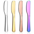 Butter Knife Spreader 4 Pcs, Stainless Steel Butter Knives With Titanium Gold, Colorful, Rose Gold, Restaurant-Grade, Smooth Rounded Edge for Butter, Cream Cheese, Appetizers, Jam & Spreads