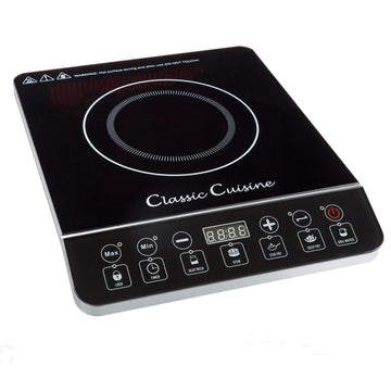 Classic Cuisine Induction Cooktop, Black, 14” x 11.4” x 2.5”
