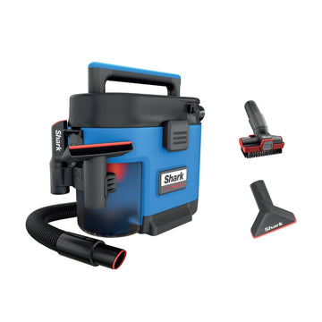 SHARK VS105 MessMaster Portable Wet Dry Vacuum, Small Shop Vac, 1 Gallon Capacity, Corded, Perfect for Pets & Cars, AnyBag Tech, Self-Cleaning, for Tough Wet & Dry Messes, Light Blue (Renewed)