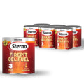Sterno 6-Pack Fire Pit Gel Fuel - 3 Hours of Burn Time - Vibrant Flame - Wood Crackling Sounds - Safe, Smokeless & Odorless, No Ash - All-Weather Burner for Indoor & Outdoor Table Top FirePit