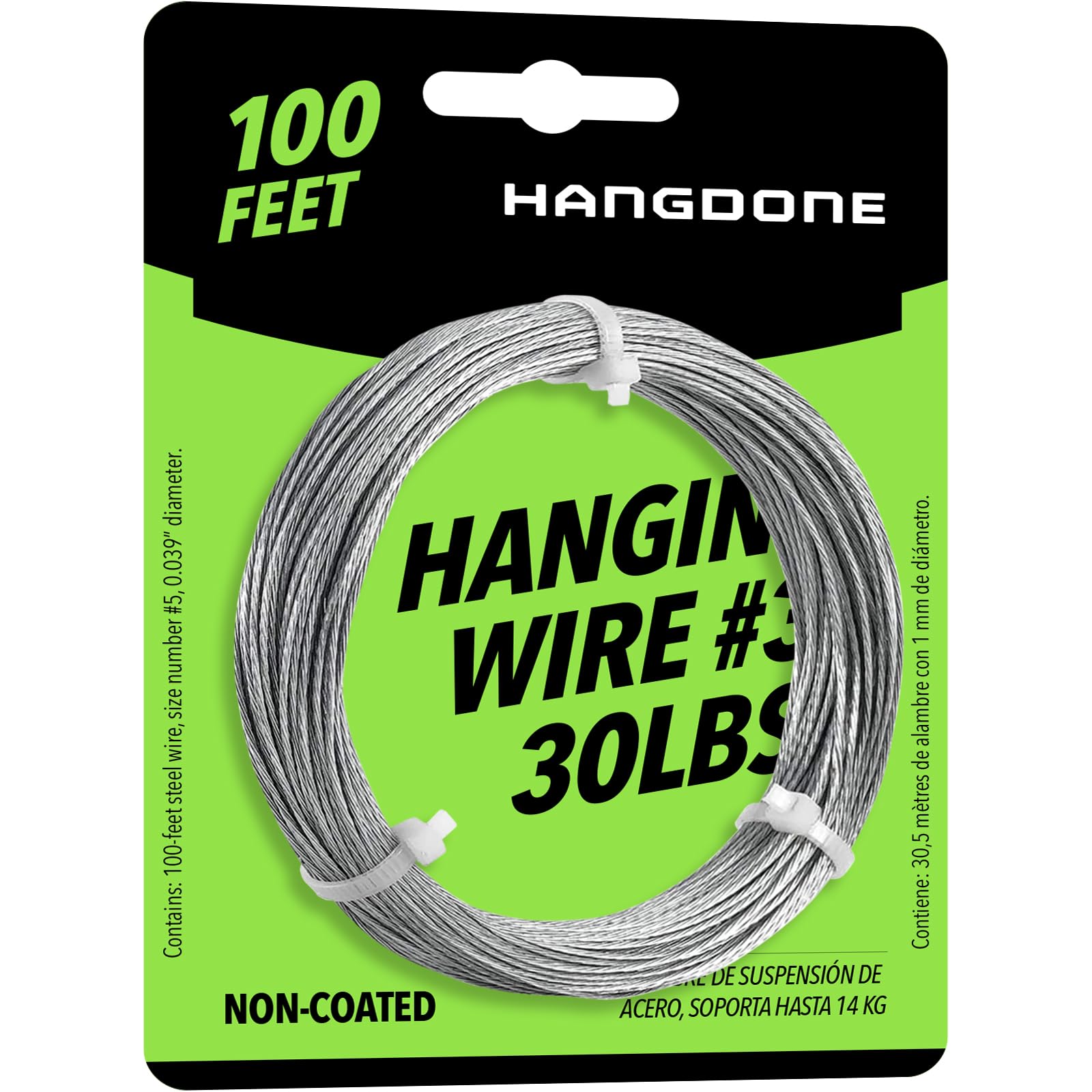 Picture Hanging Wire #3 – 30lbs Capacity – 100ft – 18 Gauge Non-Coated Steel | Flexible & Strong | for Frames, Mirrors & Wall Décor