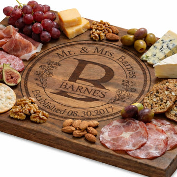 Personalized Engagement Gifts or Wedding Gifts for Couples - Custom Cutting Board Gifts for Anniversary, Unique Holiday Gift, Familiy Gift, Premium Handmade Wood Gift, or Newlywed Gift