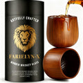 2 Pack Charred Wooden Bourbon Drinking Glass Bourbon Gifts for Men | Oak Old Fashioned Whiskey Tumbler For Dad | Great Whiskey Gifts for Men Who Have Everything | Perfect Presents For Dad or Boyfriend