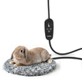 Adjustable Temperature Heated Cat Bed & Dog Heating Pad with Timer, Chew-Resistant Cord, Thick and Soft Cover, Indoor Pet Heating Pad, Round 11.8"