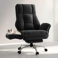 Big and Tall Office Chair, Flip Armrests for Pets & Cross Legged Sitting, Executive Ergonomic Computer Gaming Chair with Footrest, Teddy Fleece