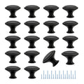 JOY DECOR 18 Pack Matte Black Cabinet Drawer Hardware 30mm Kitchen Cabinet Knobs Drawer Pulls with Installation Screws for Dressers Kitchens Cupboard