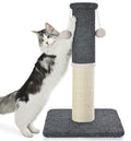 Made4Pets Tall Cat Scratching Post, Heavy Duty and Thicker Scratching Posts for Indoor Cats Adults, 23.6" Natural Sisal Cat Scratcher with Hanging Balls, Sturdy Base Cat Scratch Post, Dark Grey