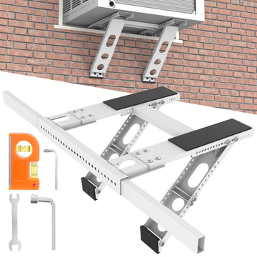 Air Conditioner No Drilling Support Bracket, Air Conditioner Support Bracket, Heavy Duty Steel Holds Up to 200lbs, Fits Most Single & Double-Hung Windows, for 5000-24000 BTU Units