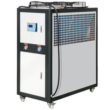VEVOR Industrial Water Chiller - 60L Capacity, 9.4Hp Air-Cooled Chiller with Finned Condenser, Micro-Computer Control, Stainless Steel Tank