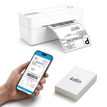 Forc Bluetooth Thermal Shipping Label Printer, 4x6, White | Wireless, Compatible with Android, iPhone, Windows & Mac, For Small Business, Works with Amazon, Etsy, USPS