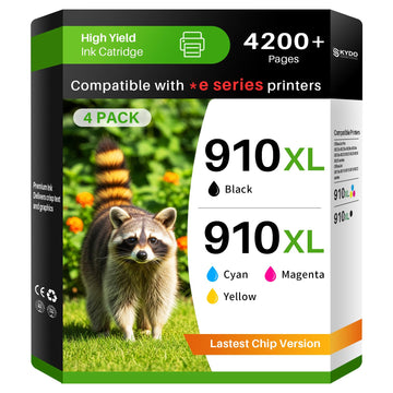 Skydo 910XL Ink Cartridges Combo Pack 910 Ink 8015e 8025e Compatible for 910XL Ink Cartridges for HP Printers for OfficeJet 8015e 8022e 8010 8015 OfficeJet Pro 8020 8025 8028e 8035e Printers (4 Pack)