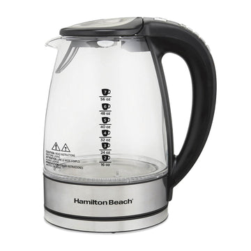 Hamilton Beach Temperature-Control Glass Kettle, 1.7 Liter (7 Cup) Capacity, R41050 (Renewed)