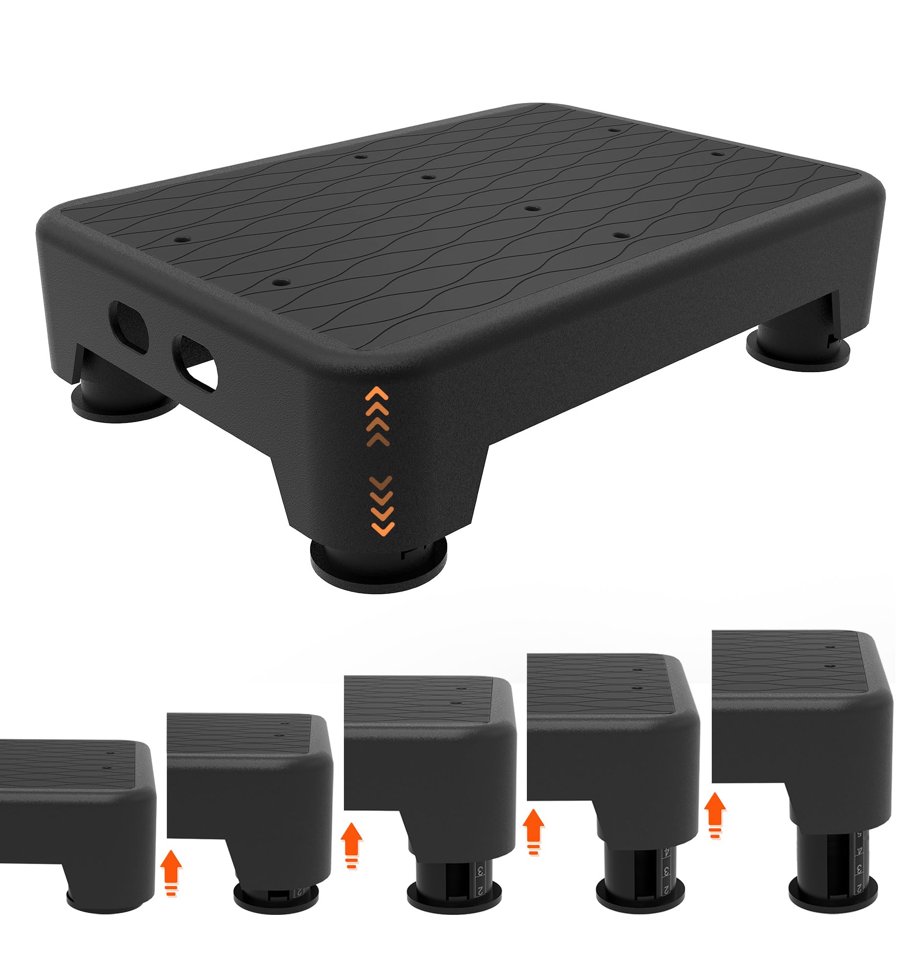 Liftoza 5-level Adjustable Step Stool, 700 Lbs Capacity Safety Bed Step for Seniors, Exercise Setp Platform, Portable Stair Assist for Elderly,
