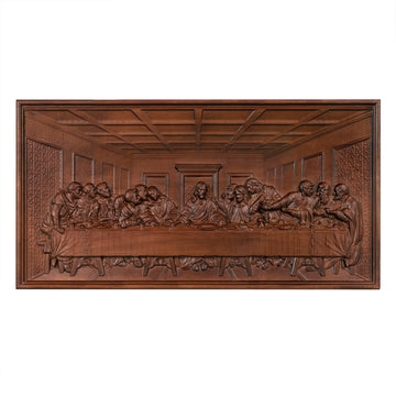 bgcarpenter Wooden The Last Supper Wall Decor for Dining Room - 20 Inch