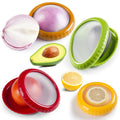 Avocado Saver & Onion Storage Set,4 Pcs Silicone Fruit Vegetable Anti-oxidation Box,Reusable Fridge Fresh Pod Food Storage,Perfect Lemons Tomato Garlic Containers