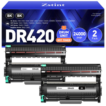 DR420 Drum Unit(Not Toner)Replacement Compatible for Brother DR420 DR-420 Imaging Drum HL-2270DW HL-2280DW HL-2230 MFC-7360N MFC-7860DW DCP-7065DN Intellifax 2840 2940 MFC-7240 HL-2240D Printer 2-Pack